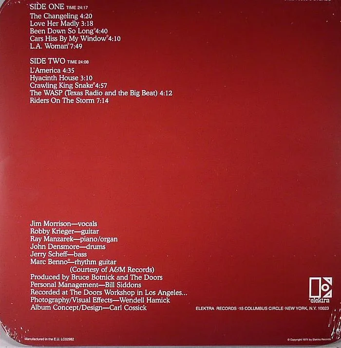 Back cover — The DOORS — LA Woman