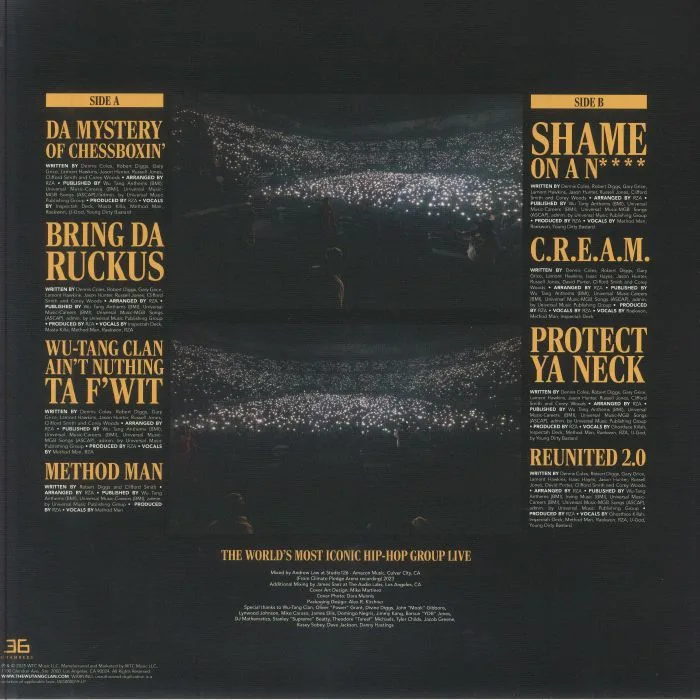 Обратная сторона обложки — WU TANG CLAN — Enter The Wu-Tang (36 Chambers): Live From The NY State Of Mind Tour At Climate Pledge Arena