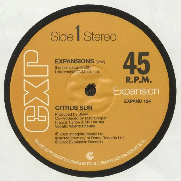 Лицевая сторона обложки — CITRUS SUN — Expansions (Bluey from Incognito production)