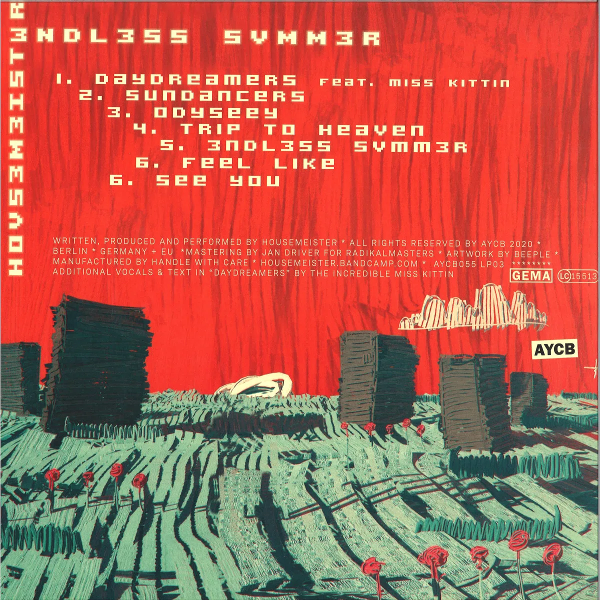 Back cover — Housemeister — 3ndl3ss Summ3r