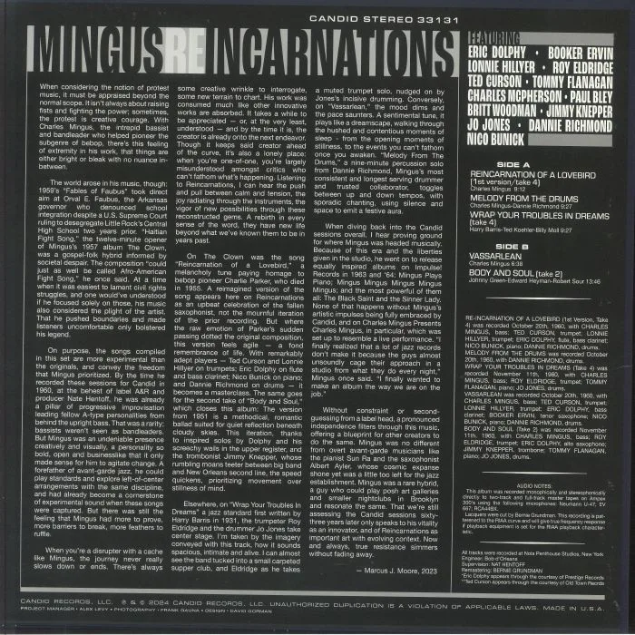 Обратная сторона обложки — Charles MINGUS — Reincarnations (remastered)