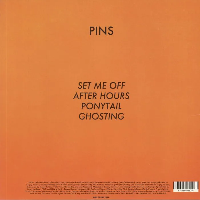 Back cover — PINS — Piano Versions (Record Store Day RSD 2021)
