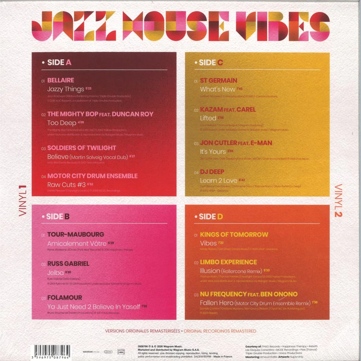Обратная сторона обложки — Various — JAZZ HOUSE VIBES LP 2x12"