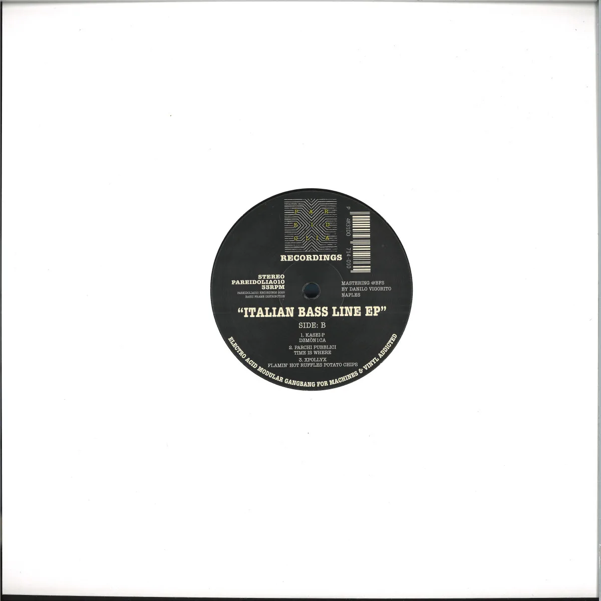 Обратная сторона обложки — Various — Italian Bass Line Ep