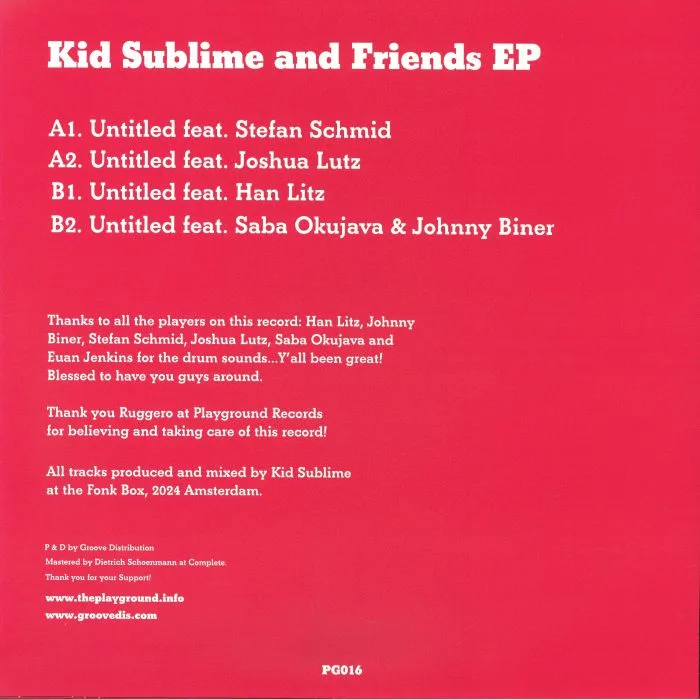 Обратная сторона обложки — KID SUBLIME — Kid Sublime & Friends