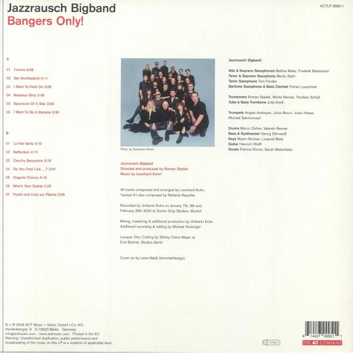 Обратная сторона обложки — JAZZRAUSCH BIGBAND — Bangers Only!