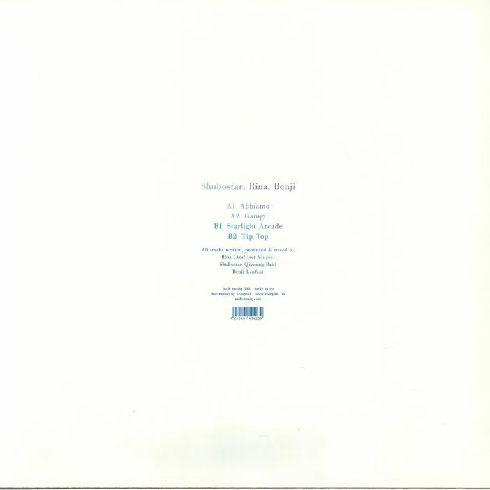 Back cover — SHUBOSTAR / RINA / BENJI — Starlight Arcade