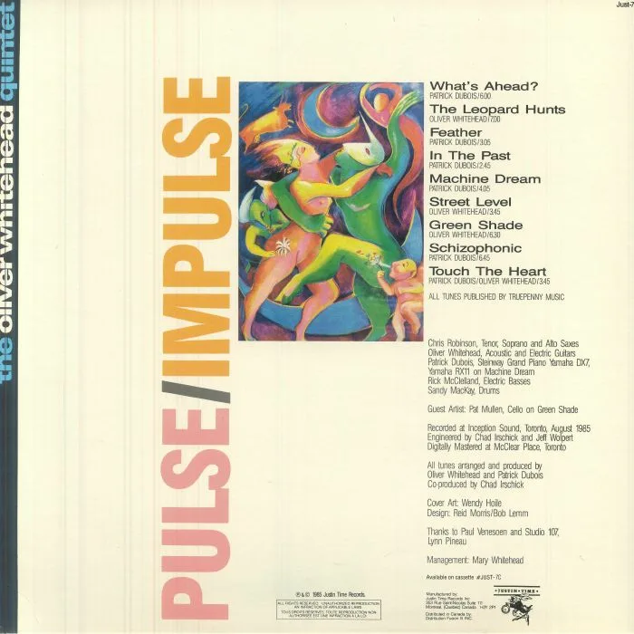 Back cover — OLIVER WHITEHEAD QUINTET — Pulse / Impulse
