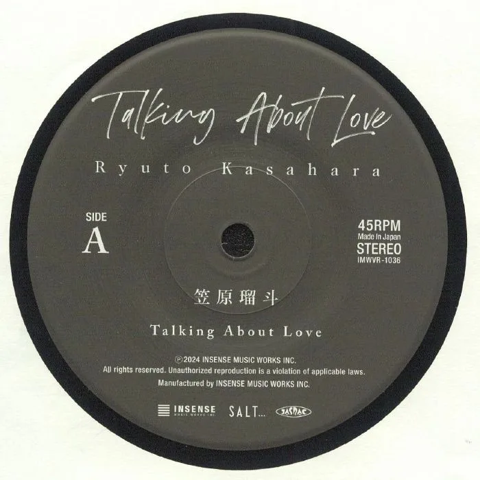 Лицевая сторона обложки — Ryuto KASAHARA — Talking About Love