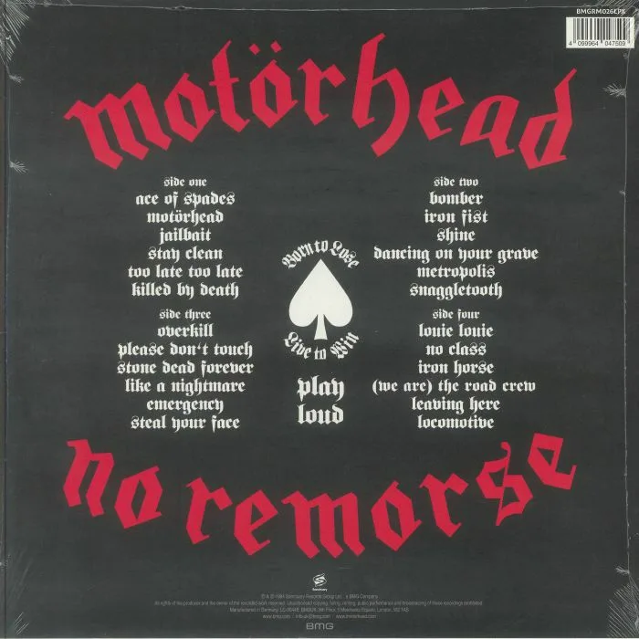 Back cover — MOTORHEAD — No Remorse (B-STOCK)