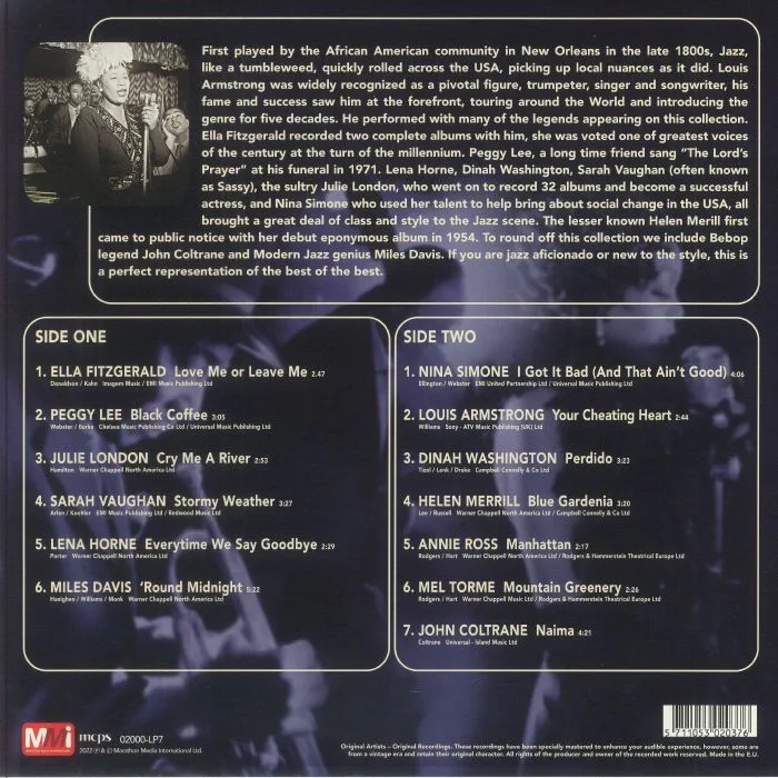 Back cover — VARIOUS — Jazz Masters