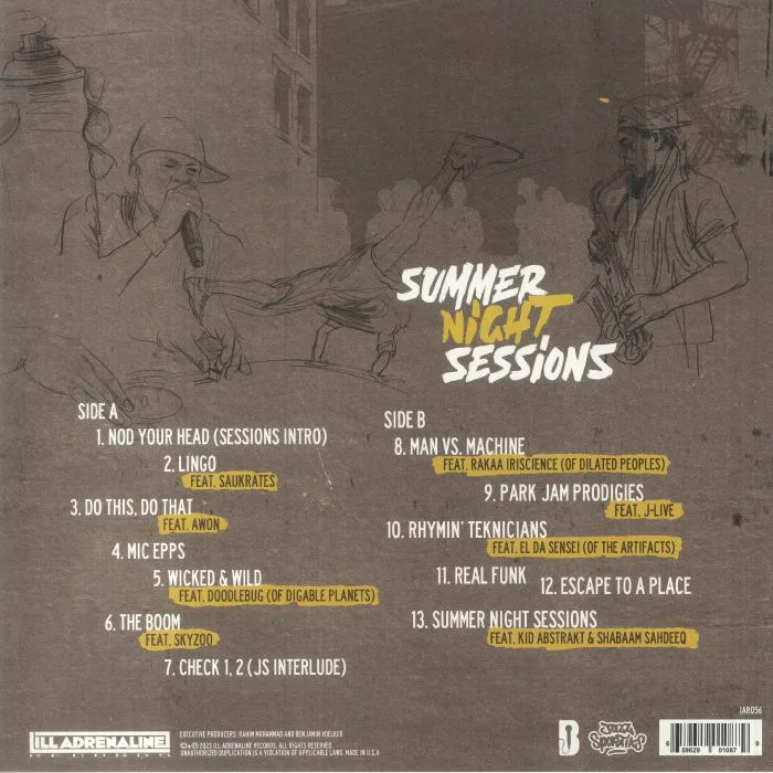 Обратная сторона обложки — BENEFICENCE / JAZZ SPASTIKS — Summer Night Sessions