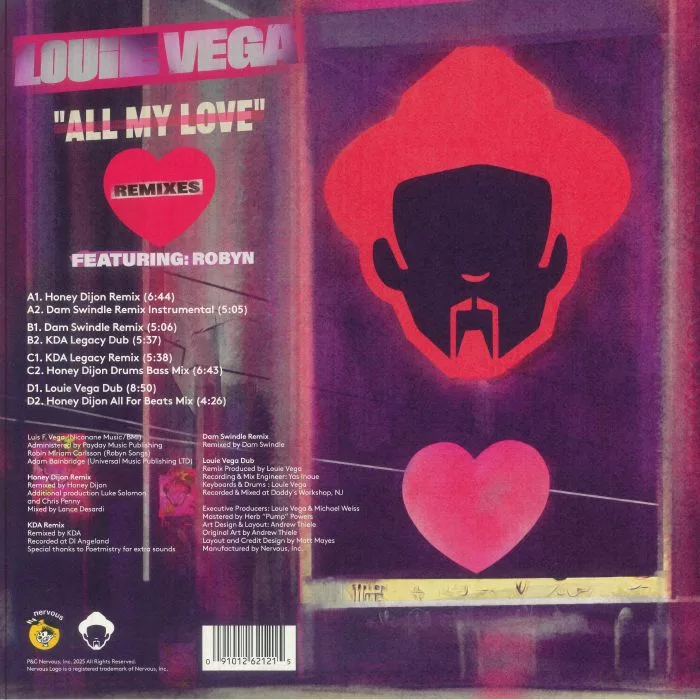 Обратная сторона обложки — Louie Vega — All My Love feat. Robyn (Remixes)
