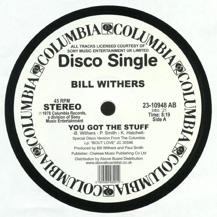 Лицевая сторона обложки — Bill WITHERS — You Got The Stuff (reissue)