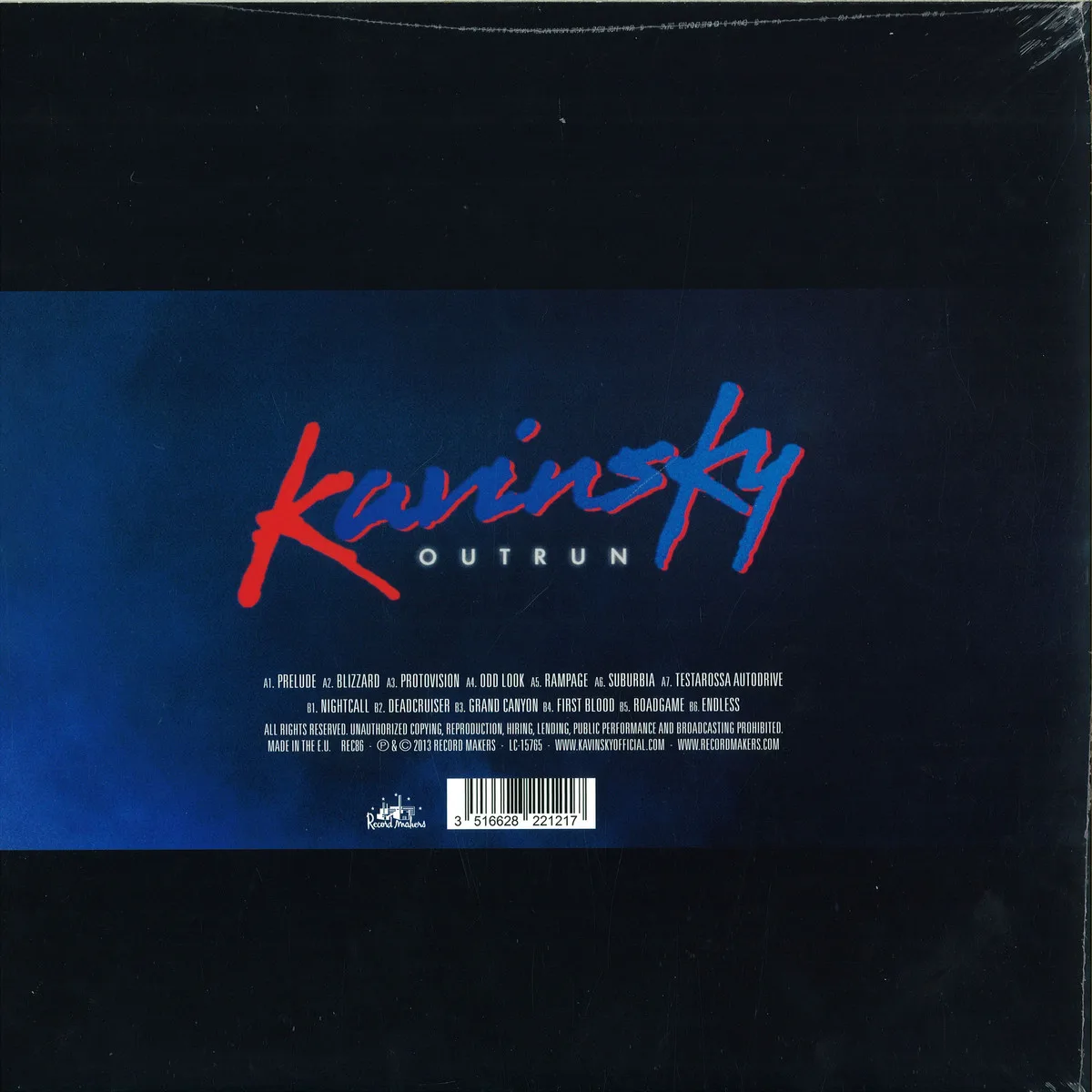 Обратная сторона обложки — Kavinsky — Outrun LP