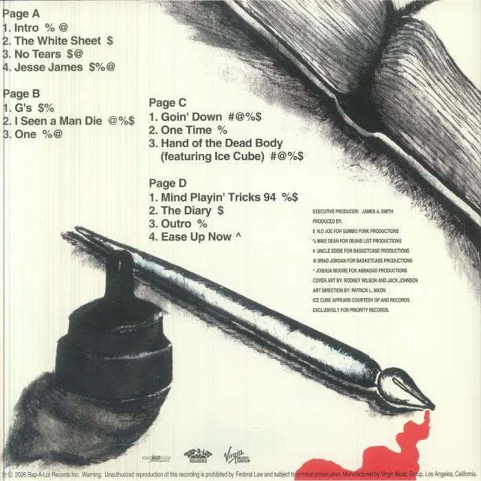 Обратная сторона обложки — SCARFACE — The Diary (reissue)