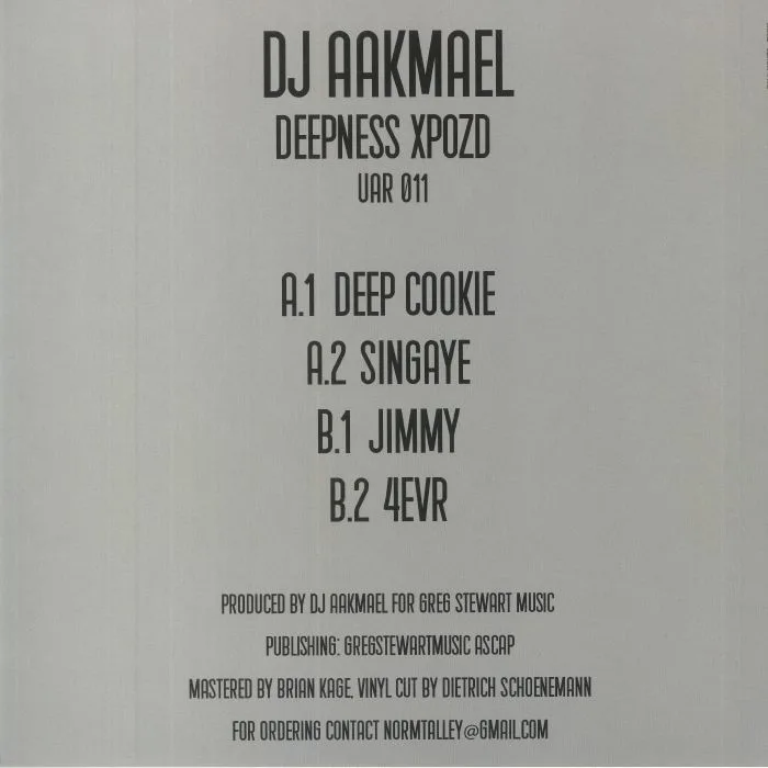 Back cover — DJ AAKMAEL — Deepness Xpozd
