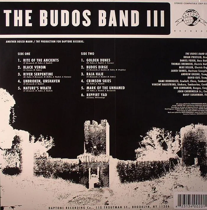 Back cover — The BUDOS BAND — The Budos Band III