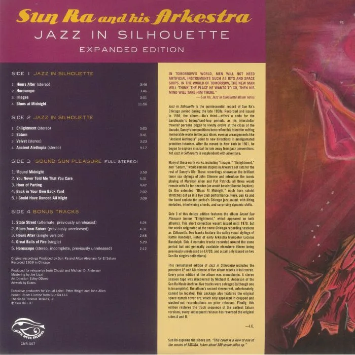 Back cover — SUN RA & HIS ARKESTRA — Jazz In Silhouette (Expanded Edition)
