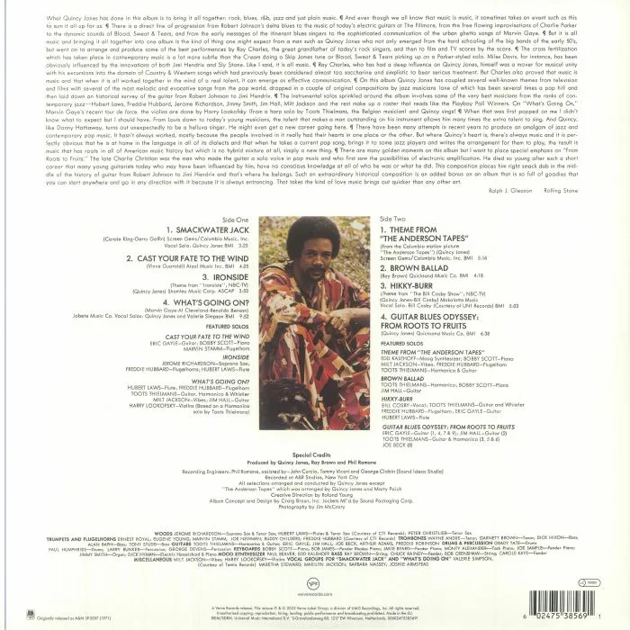 Обратная сторона обложки — Quincy JONES — Smackwater Jack (reissue)