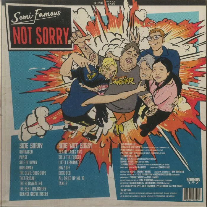 Back cover — SEMI FAMOUS — Not Sorry (remastered)