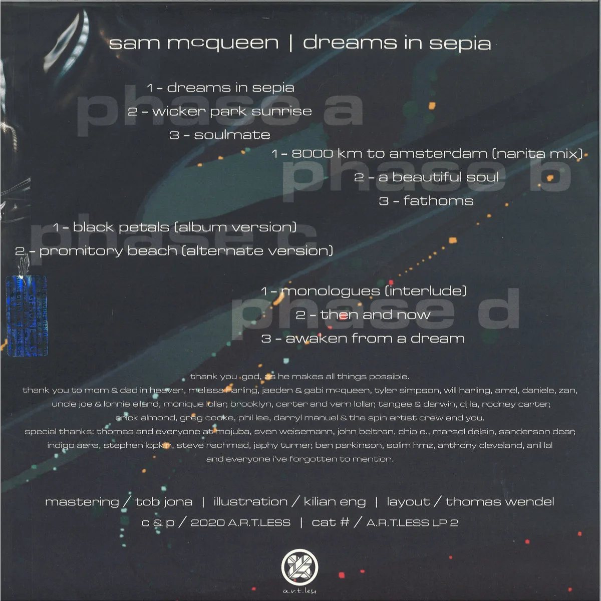 Back cover — Sam Mcqueen — Dreams In Sepia 2x12"