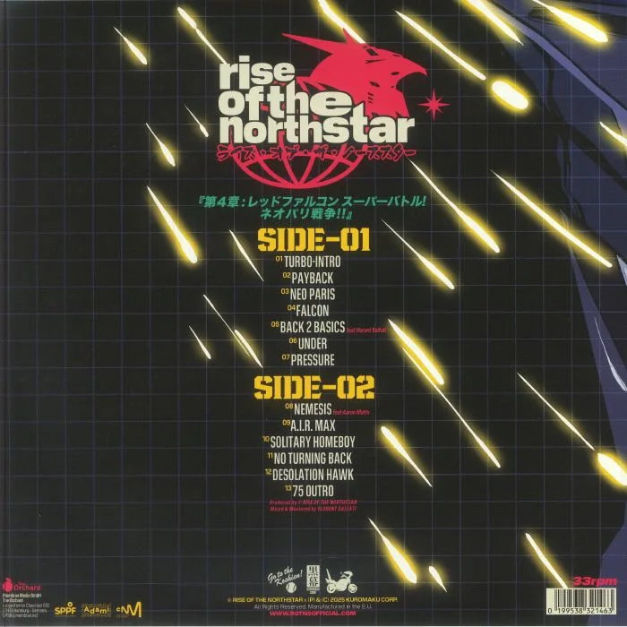 Back cover — RISE OF THE NORTHSTAR — Chapter 4: Red Falcon Super Battle! Neo Paris War!!