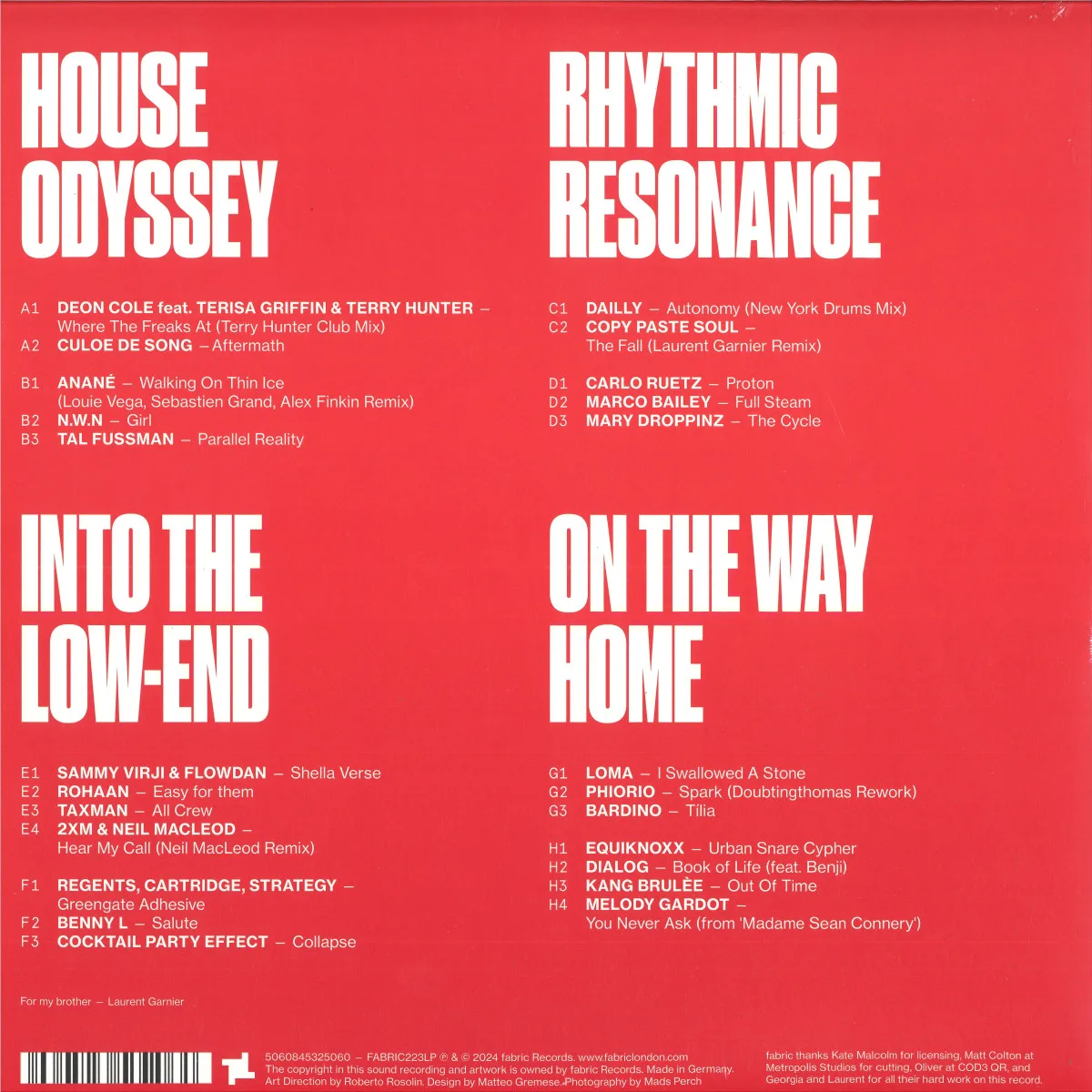 Back cover — Laurent Garnier — fabric presents Laurent Garnier 4x12"