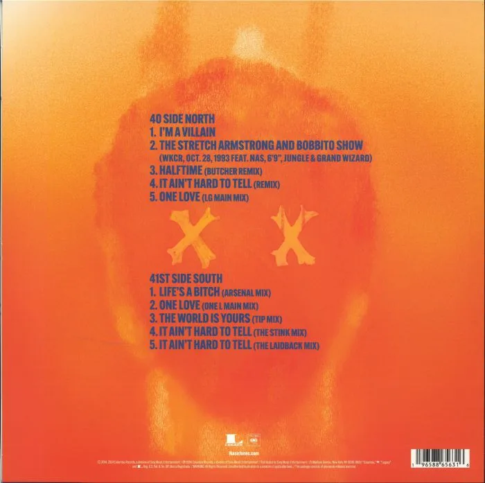 Обратная сторона обложки — NAS — Illmatic: Remixes & Rarities (Record Store Day RSD 2024)