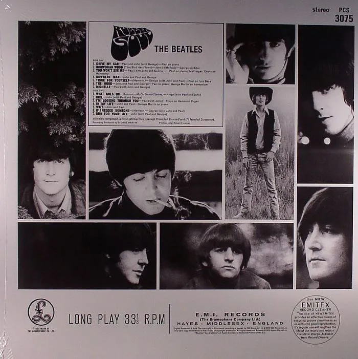 Обратная сторона обложки — The BEATLES — Rubber Soul (remastered)