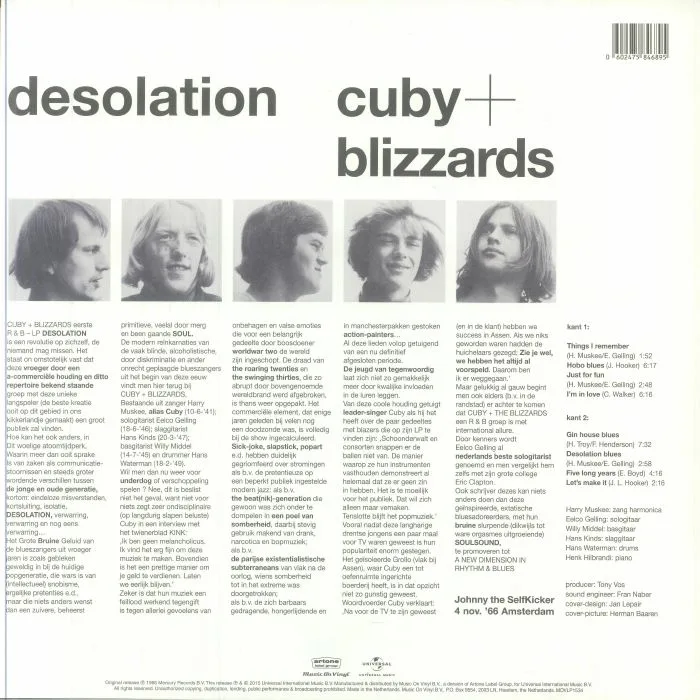 Обратная сторона обложки — CUBY & BLIZZARDS — Desolation