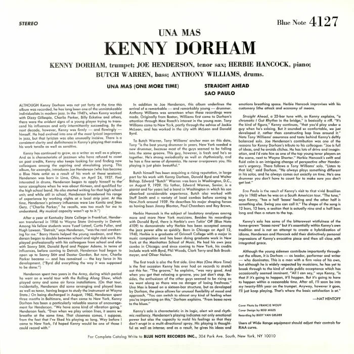 Back cover — Kenny DORHAM — Una Mas (One More Time)