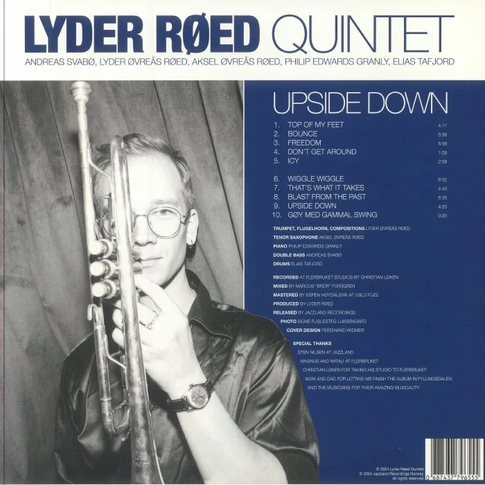 Обратная сторона обложки — LYDER ROED QUINTET — Upside Down