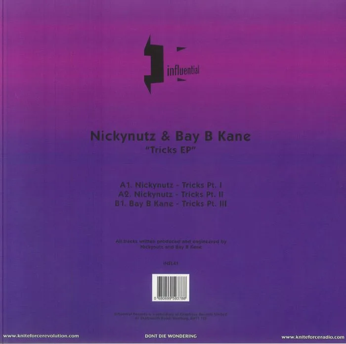 Back cover — NICKYNUTZ / BAY B KANE — Tricks EP