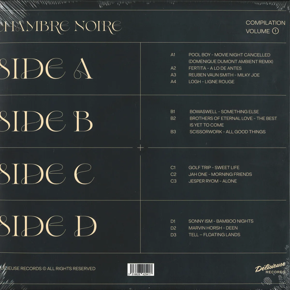 Back cover — Various — Chambre Noire, Volume 1 2x12"