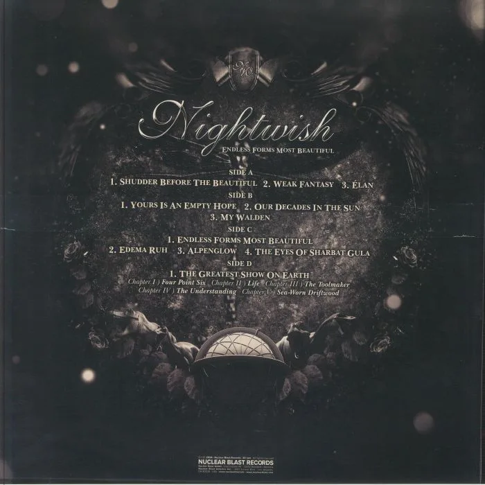Back cover — NIGHTWISH — Endless Forms Most Beautiful