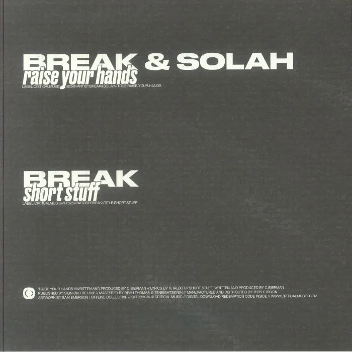 Back cover — BREAK / SOLAH — Raise Your Hands