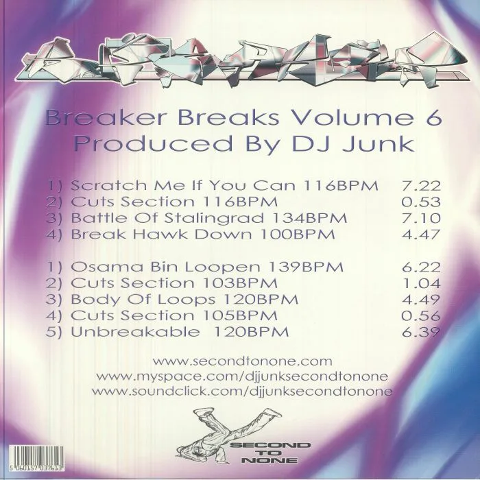 Обратная сторона обложки — DJ JUNK — Breaker Breaks Vol 6 (reissue)