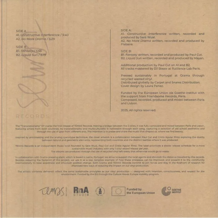 Back cover — Sara WUAL / FLABAIRE / PAUL CUT / MAYAN — Transnationality EP
