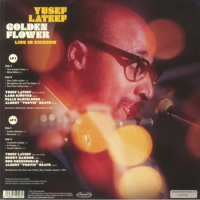 Back cover — Yusef LATEEF — Golden Flower: Live In Sweden (Record Store Day Black Friday RSD 2025)