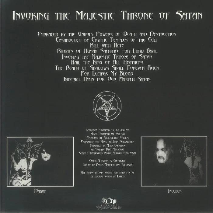 Back cover — INQUISITION — Invoking The Majestic Throne Of Satan