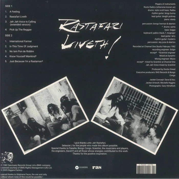 Back cover — Peter BROGGS — Rastafari Liveth (remastered)