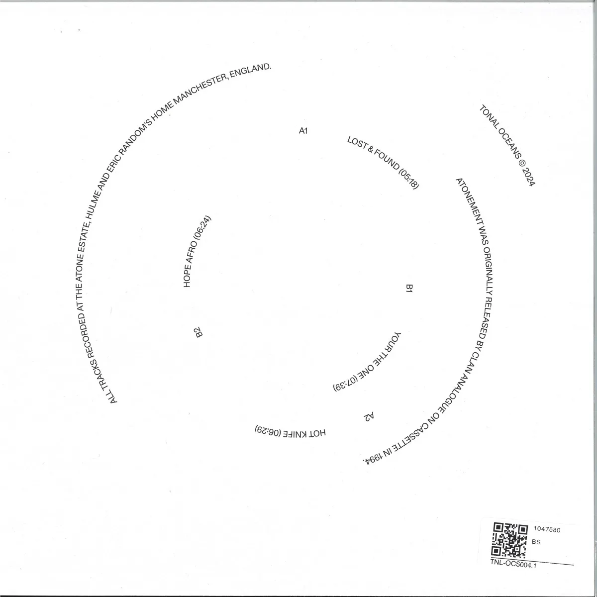 Back cover — Atone — Atonement Selected