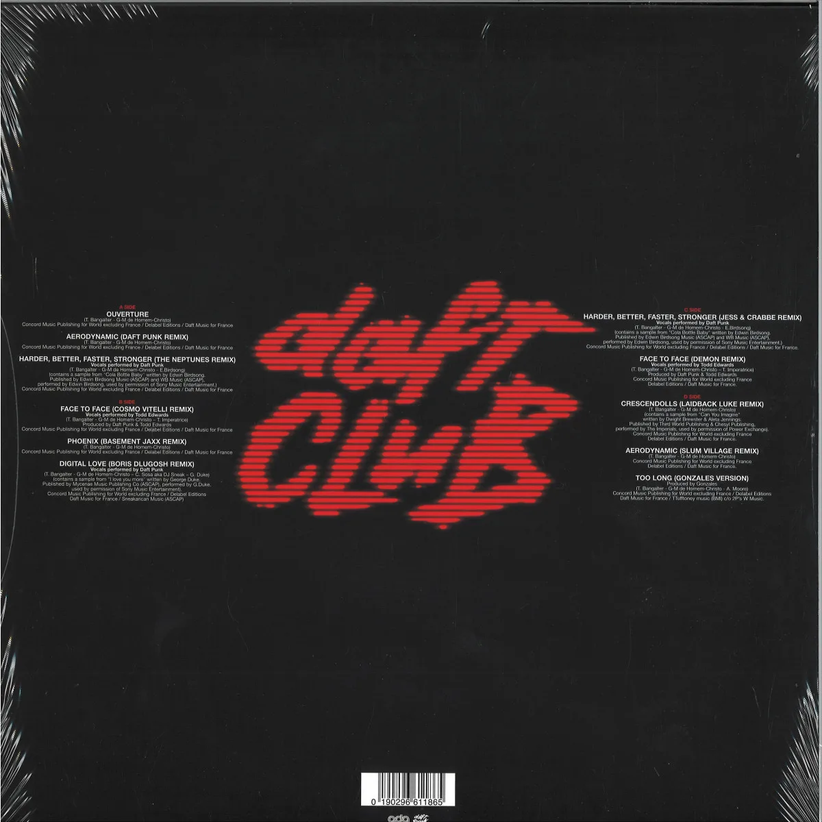 Обратная сторона обложки — Daft Punk — Daft Club LP 2x12"