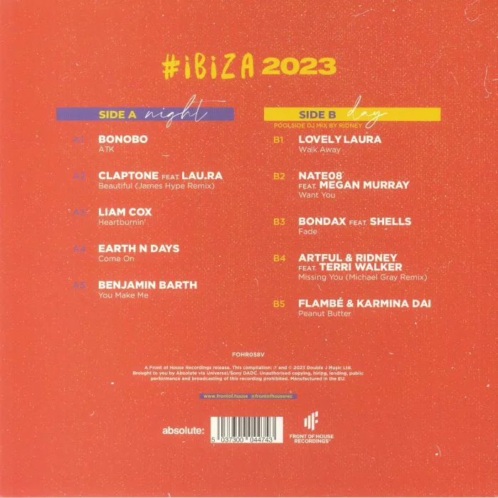 Обратная сторона обложки — VARIOUS — #ibiza 2023