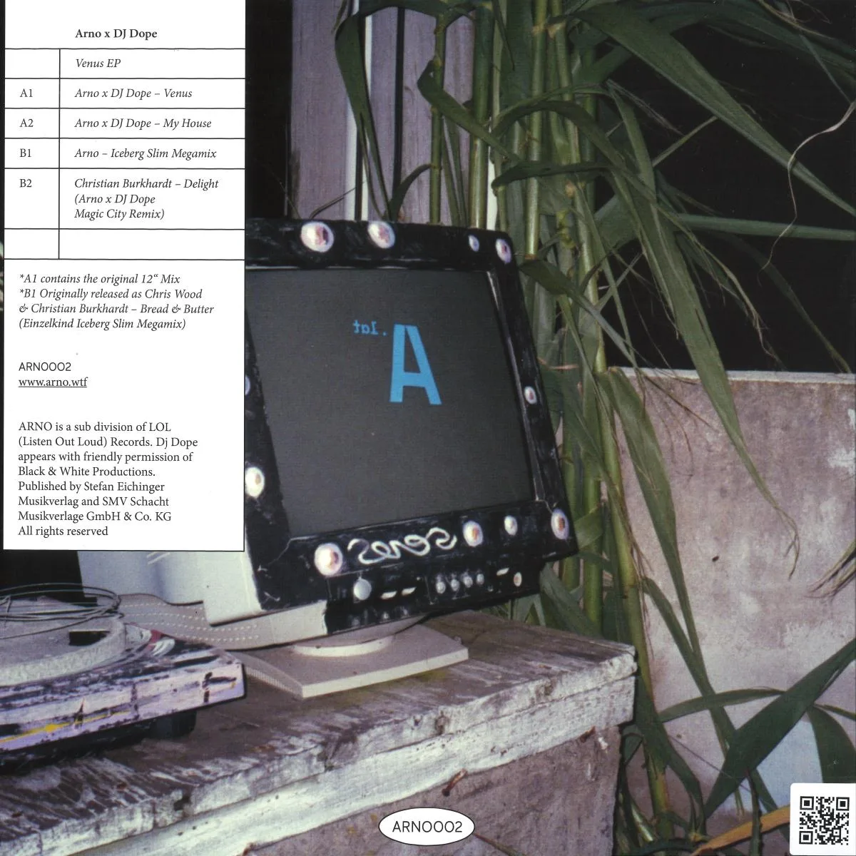 Back cover — Arno & DJ Dope — Venus EP