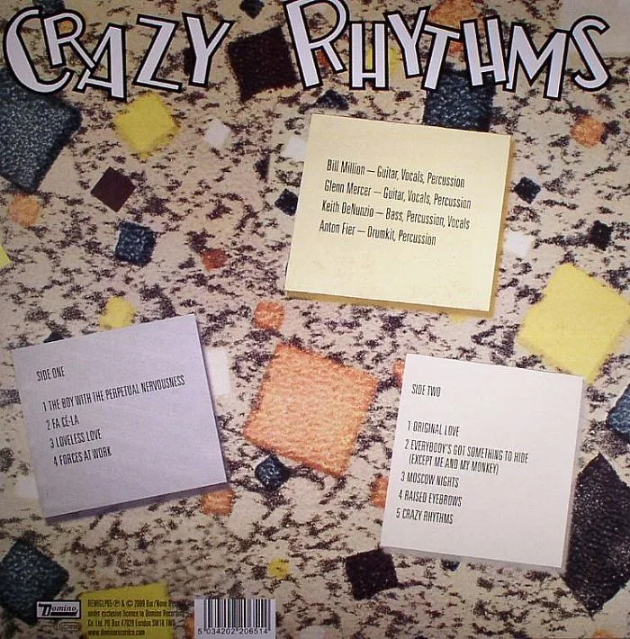 Обратная сторона обложки — The FEELIES — Crazy Rhythms