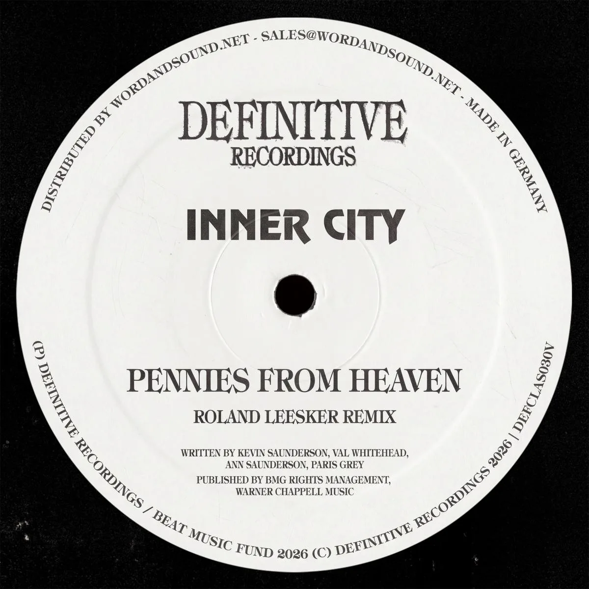 Front cover — Inner City, Kevin Saunderson — Pennies From Heaven