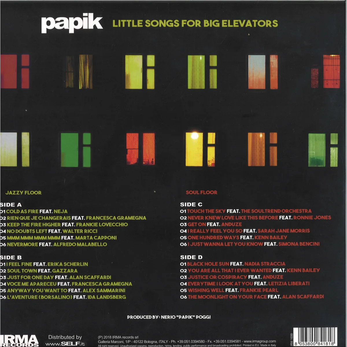 Back cover — Papik — LITTLE SONGS FOR BIG ELEVATORS
