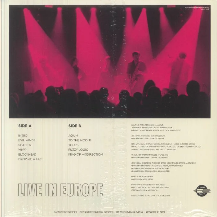 Обратная сторона обложки — GHOST FUNK ORCHESTRA — Live In Europe (Record Store Day RSD 2026)